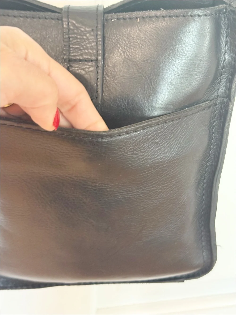 Patricia Nash Venezia Black Leather Pouch Crossbody Bag